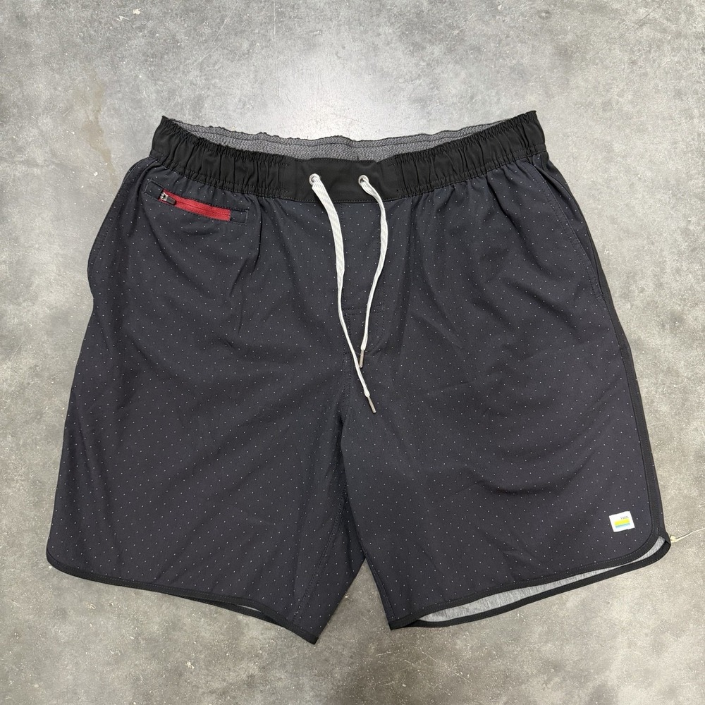 Vuori Banks Shorts Men's L Charcoal Micro Dot Performance Athletic Boardshorts
